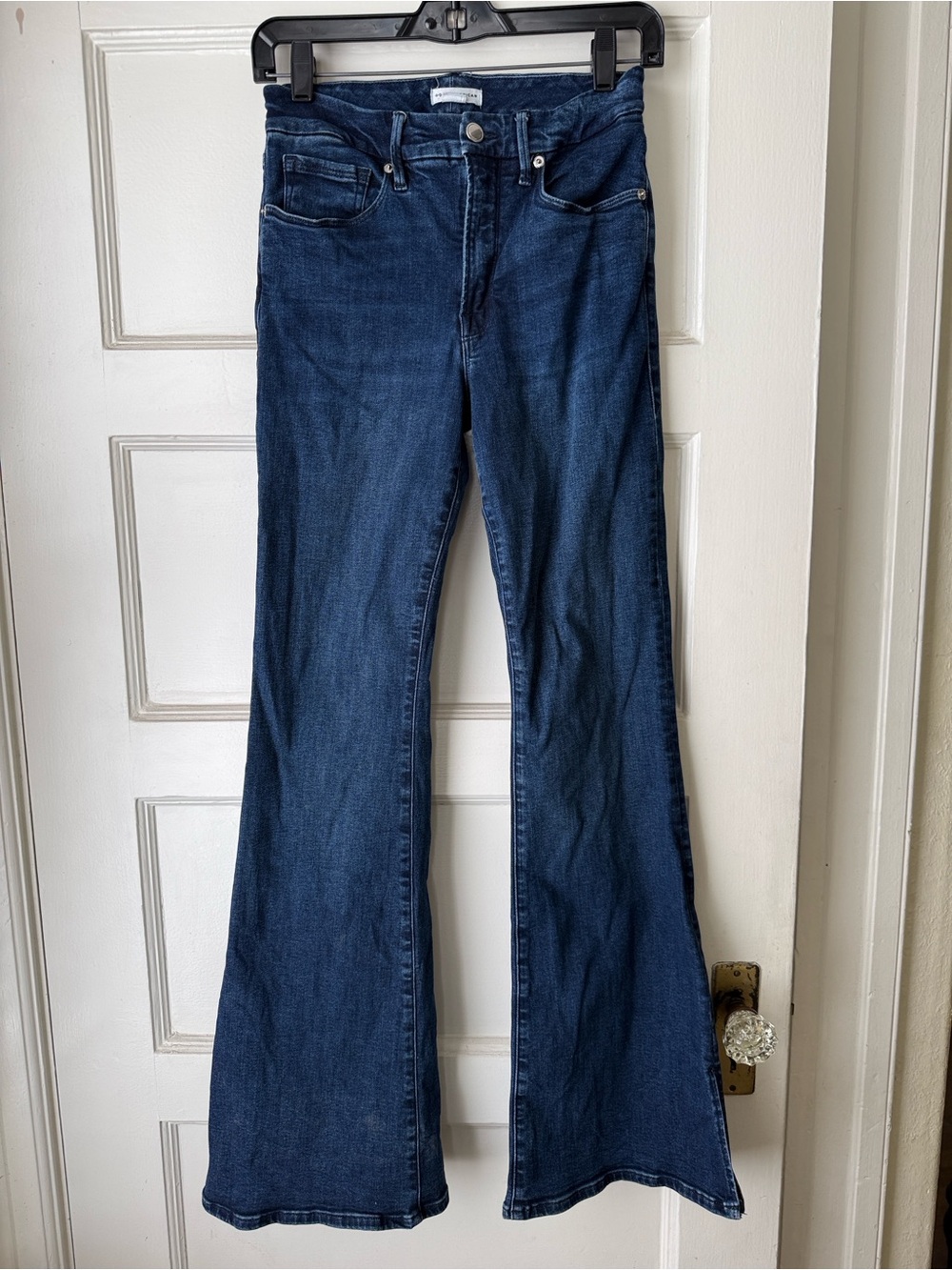 Good American Good Legs Flare Side Slit Jeans Size 4 27